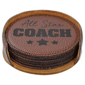 Leatherette Round 6-Coaster Set