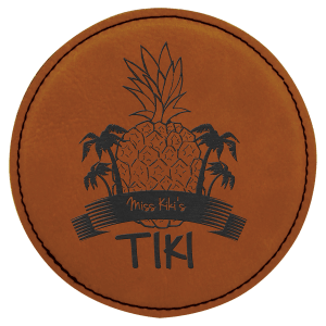 Leatherette Round 6-Coaster Set